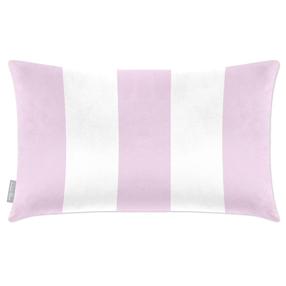 Luxury Eco-Friendly Velvet Rectangle Cushion - 3 Stripes  IzabelaPeters Peony Blush 50 x 30 cm 
