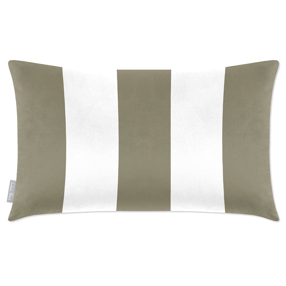 Luxury Eco-Friendly Velvet Rectangle Cushion - 3 Stripes  IzabelaPeters Martini Olive 50 x 30 cm 