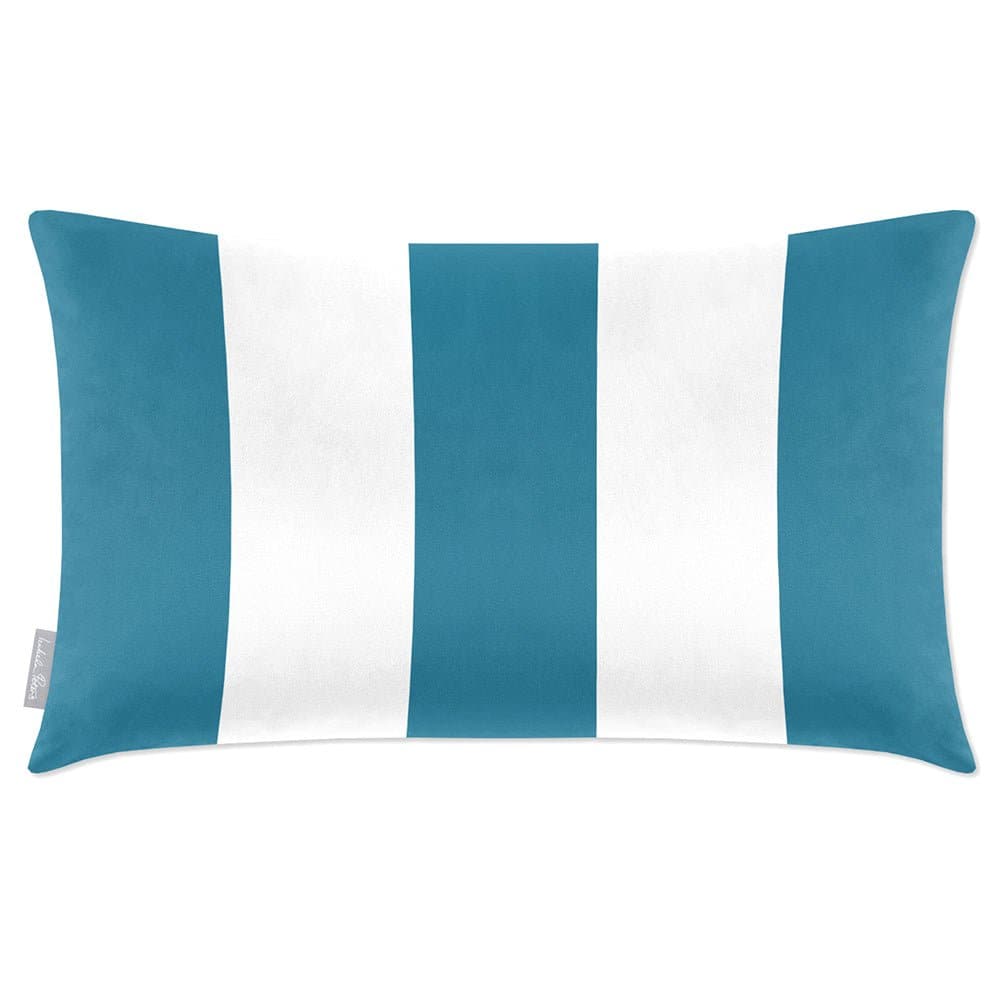 Luxury Eco-Friendly Velvet Rectangle Cushion - 3 Stripes  IzabelaPeters Prussian Blue 50 x 30 cm 