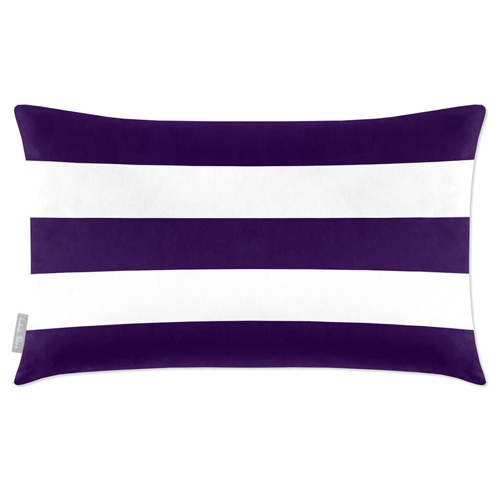 Luxury Eco-Friendly Velvet Rectangle Cushion - 3 Stripes Horizontal  IzabelaPeters Morc Blue 50 x 30 cm 