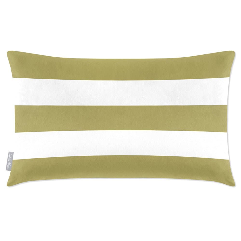 Luxury Eco-Friendly Velvet Rectangle Cushion - 3 Stripes Horizontal  IzabelaPeters Golden Lime 50 x 30 cm 