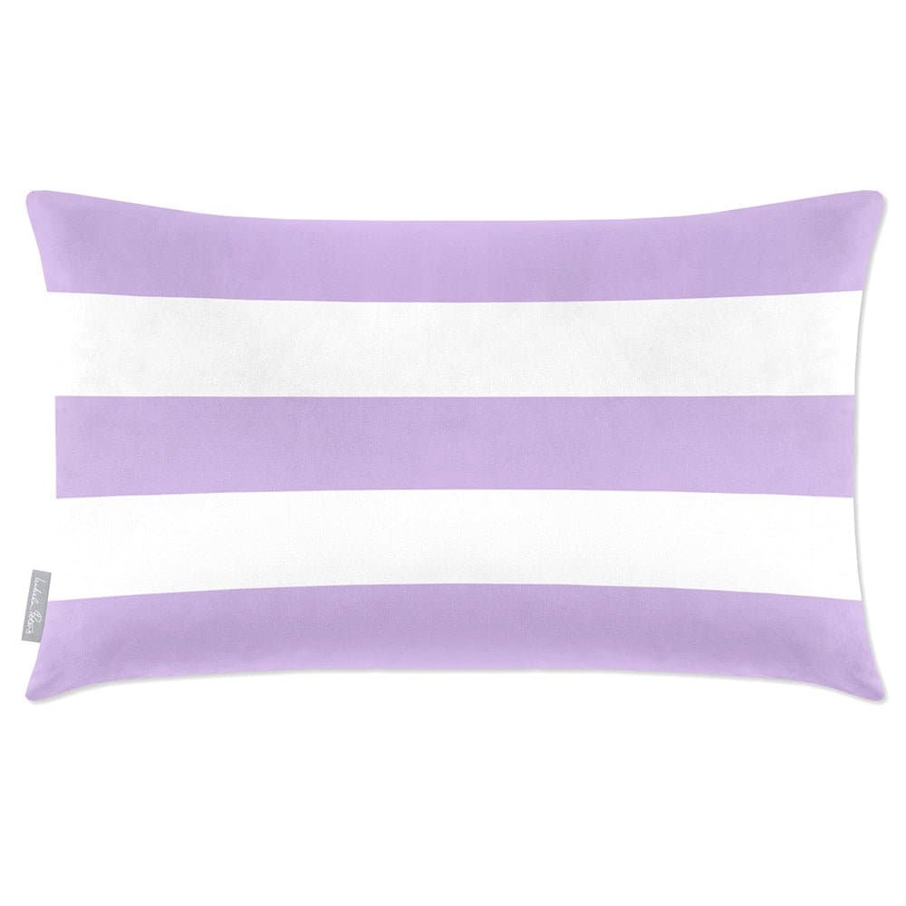 Luxury Eco-Friendly Velvet Rectangle Cushion - 3 Stripes Horizontal  IzabelaPeters Violet 50 x 30 cm 