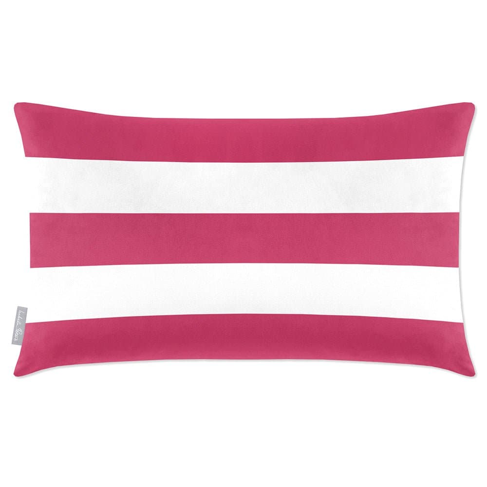 Luxury Eco-Friendly Velvet Rectangle Cushion - 3 Stripes Horizontal  IzabelaPeters Pink 50 x 30 cm 
