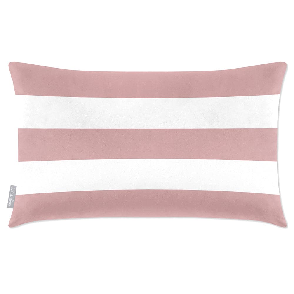 Luxury Eco-Friendly Velvet Rectangle Cushion - 3 Stripes Horizontal  IzabelaPeters Rosewater 50 x 30 cm 