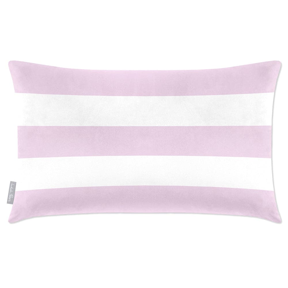 Luxury Eco-Friendly Velvet Rectangle Cushion - 3 Stripes Horizontal  IzabelaPeters Peony Blush 50 x 30 cm 
