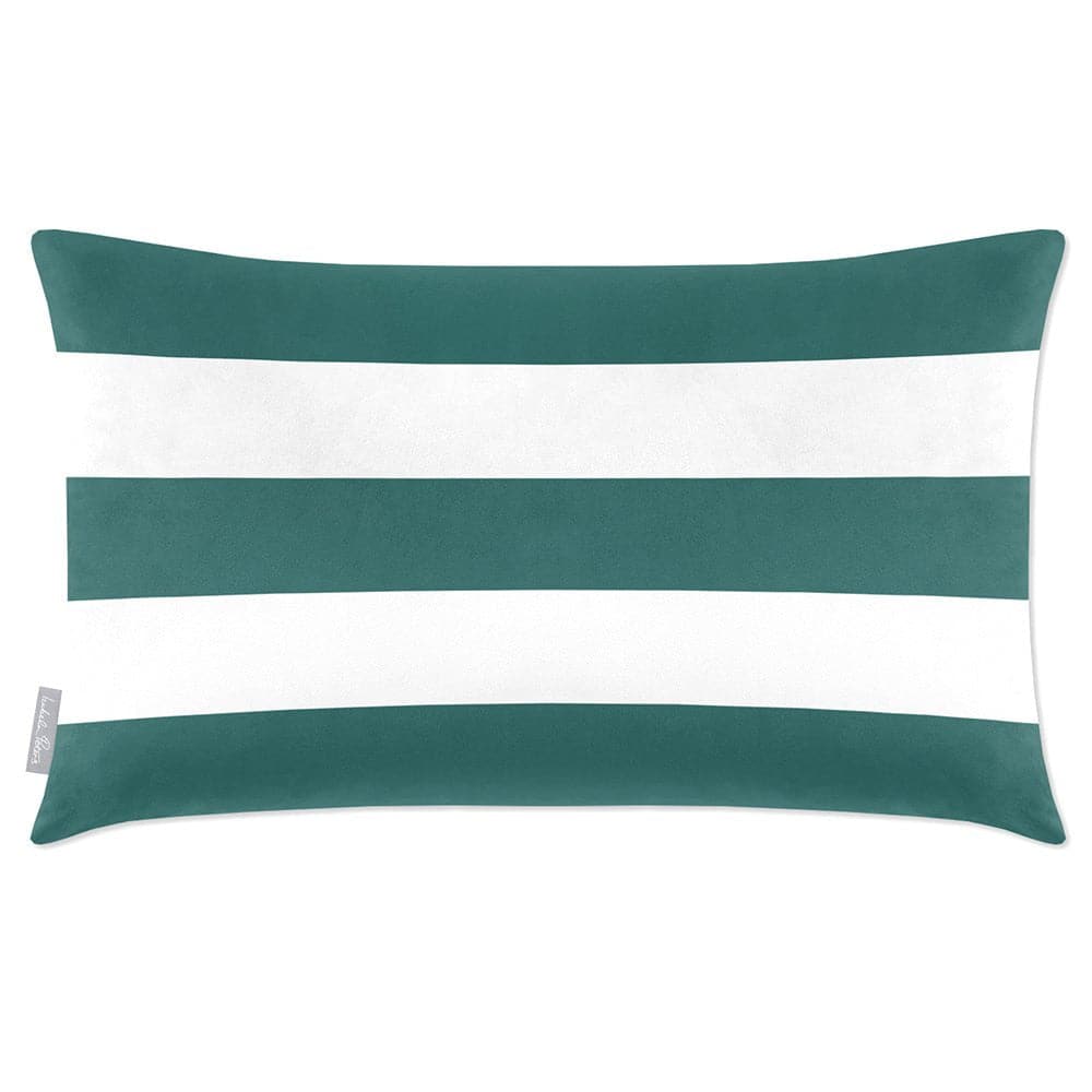 Luxury Eco-Friendly Velvet Rectangle Cushion - 3 Stripes Horizontal  IzabelaPeters Forest Biome 50 x 30 cm 