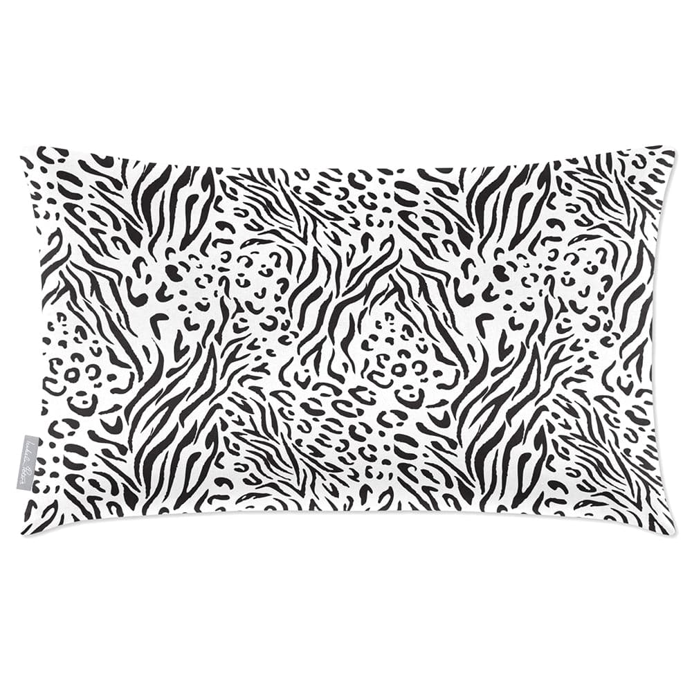 Luxury Eco-Friendly Velvet Rectangle Cushion - Animal Fusion Print  IzabelaPeters Black And White 50 x 30 cm 