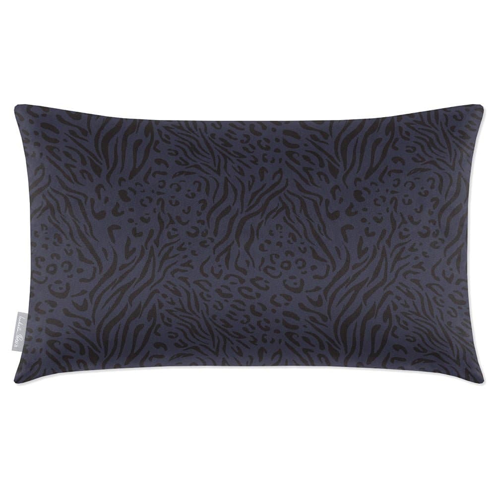 Luxury Eco-Friendly Velvet Rectangle Cushion - Animal Fusion Print  IzabelaPeters Graphite 50 x 30 cm 