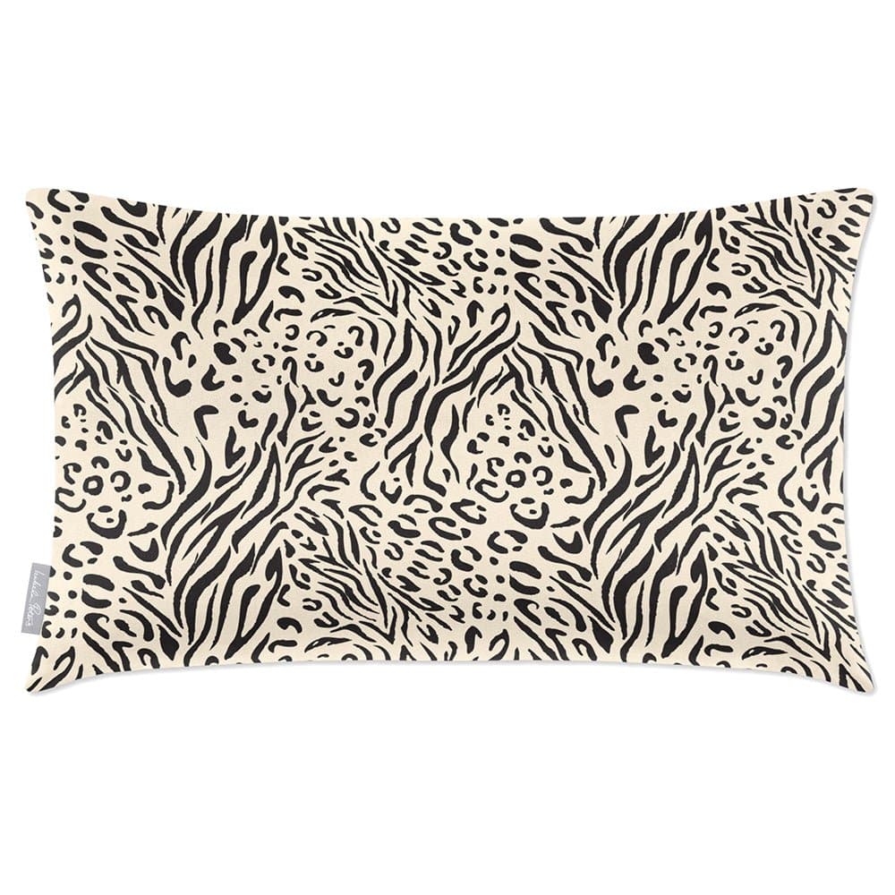 Luxury Eco-Friendly Velvet Rectangle Cushion - Animal Fusion Print  IzabelaPeters Ivory Cream 50 x 30 cm 