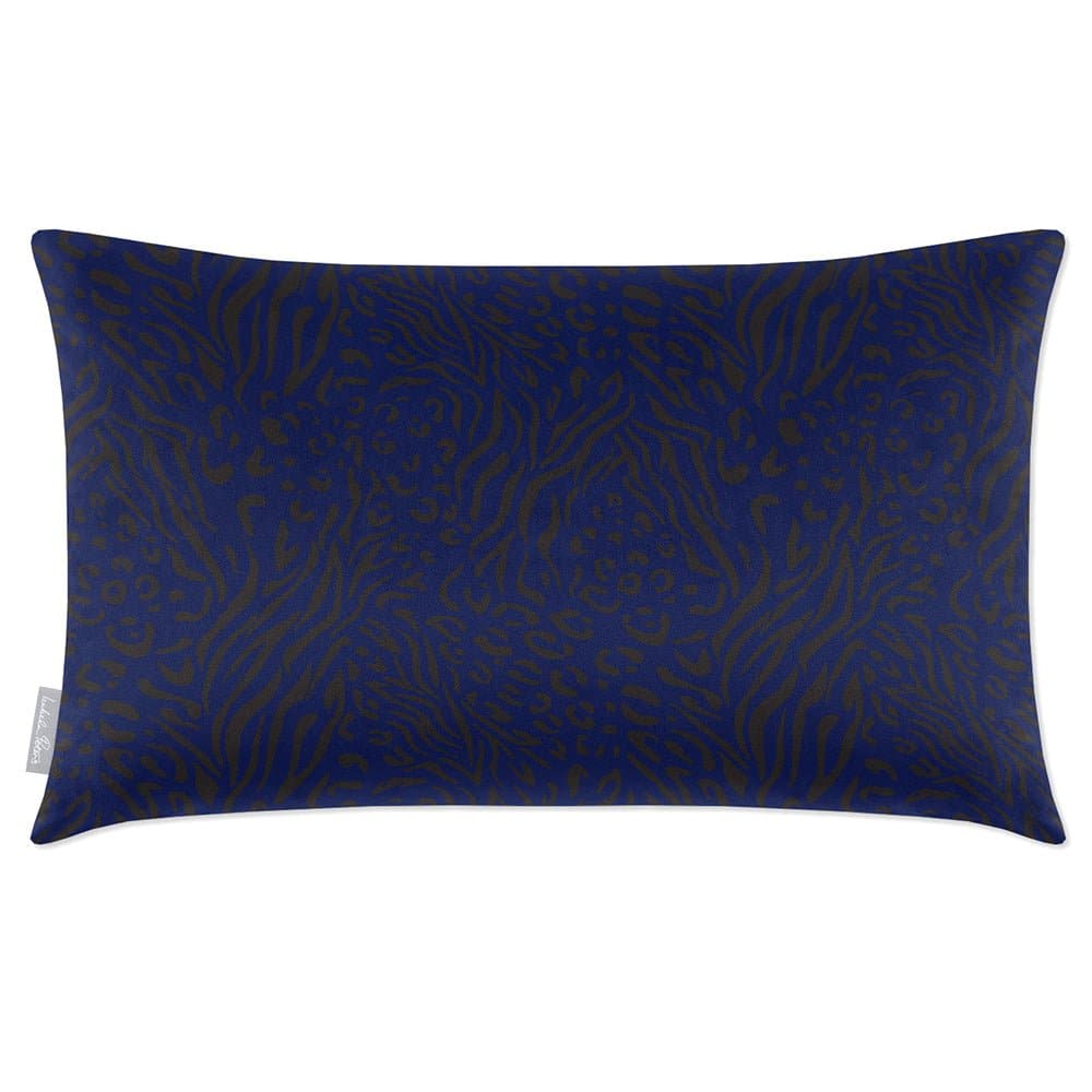 Luxury Eco-Friendly Velvet Rectangle Cushion - Animal Fusion Print  IzabelaPeters Midnight 50 x 30 cm 