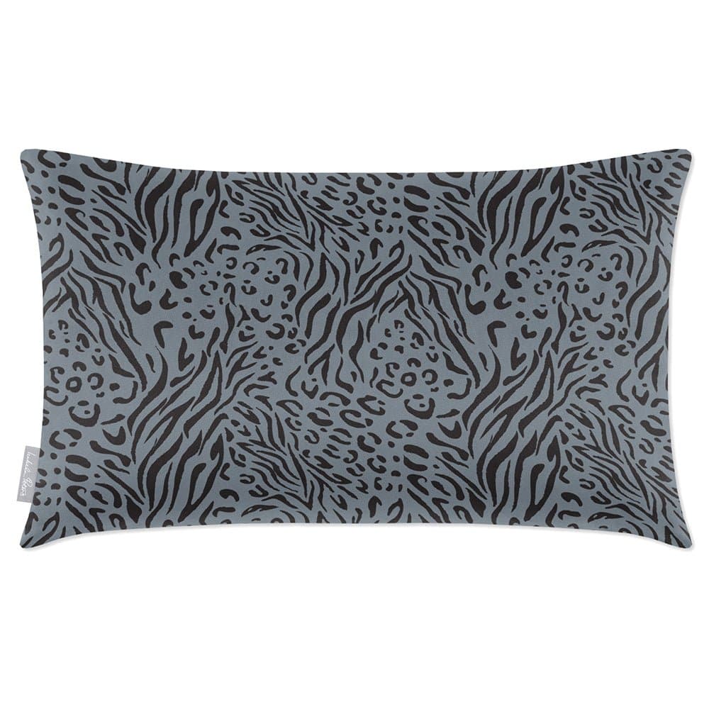Luxury Eco-Friendly Velvet Rectangle Cushion - Animal Fusion Print  IzabelaPeters French Grey 50 x 30 cm 