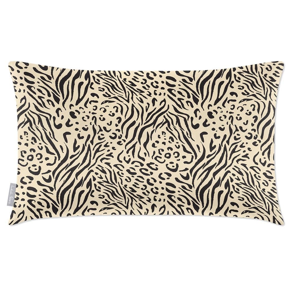Luxury Eco-Friendly Velvet Rectangle Cushion - Animal Fusion Print  IzabelaPeters Cream 50 x 30 cm 