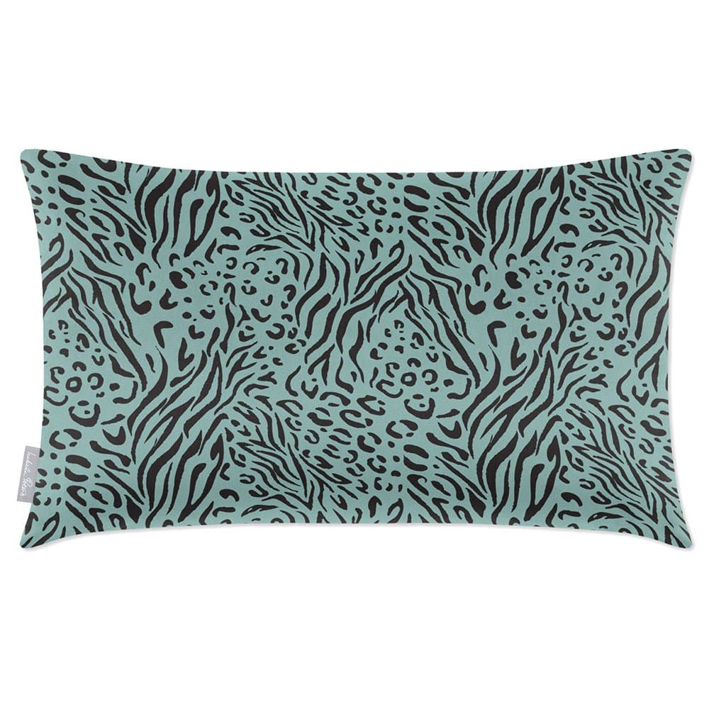 Luxury Eco-Friendly Velvet Rectangle Cushion - Animal Fusion Print  IzabelaPeters Blue Surf 50 x 30 cm 