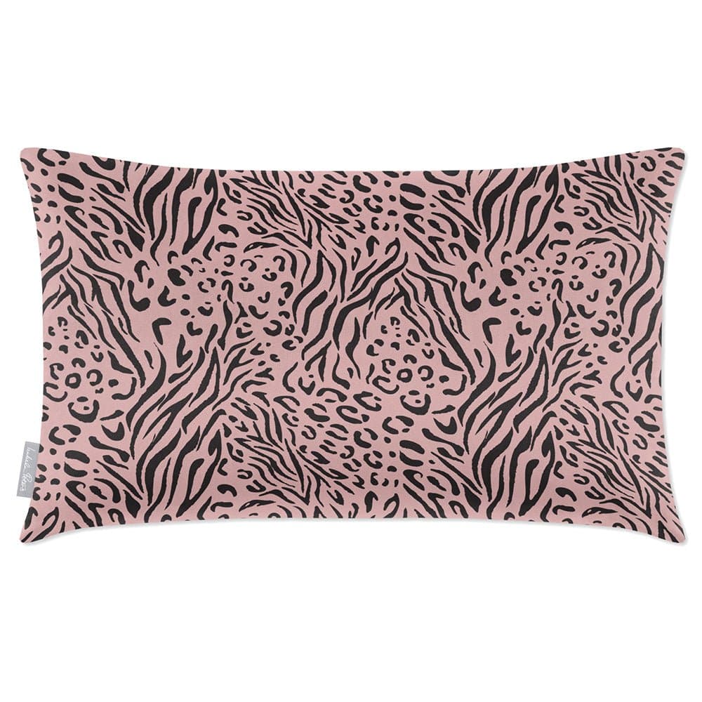 Luxury Eco-Friendly Velvet Rectangle Cushion - Animal Fusion Print  IzabelaPeters Rosewater 50 x 30 cm 