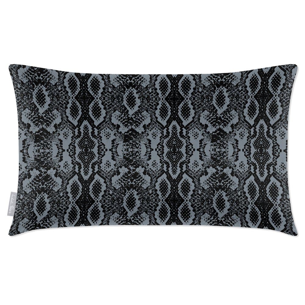 Luxury Eco-Friendly Velvet Rectangle Cushion - Exotic Snake  IzabelaPeters French Grey 50 x 30 cm 