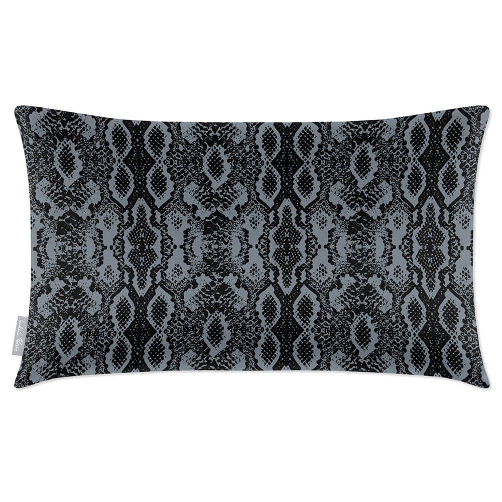 Luxury Eco-Friendly Velvet Rectangle Cushion - Exotic Snake  IzabelaPeters French Grey 50 x 30 cm 