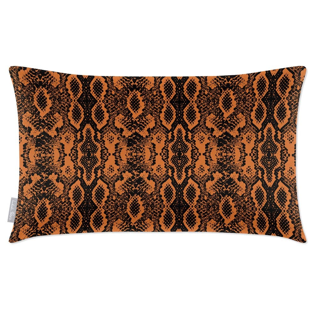 Luxury Eco-Friendly Velvet Rectangle Cushion - Exotic Snake  IzabelaPeters Orange 50 x 30 cm 