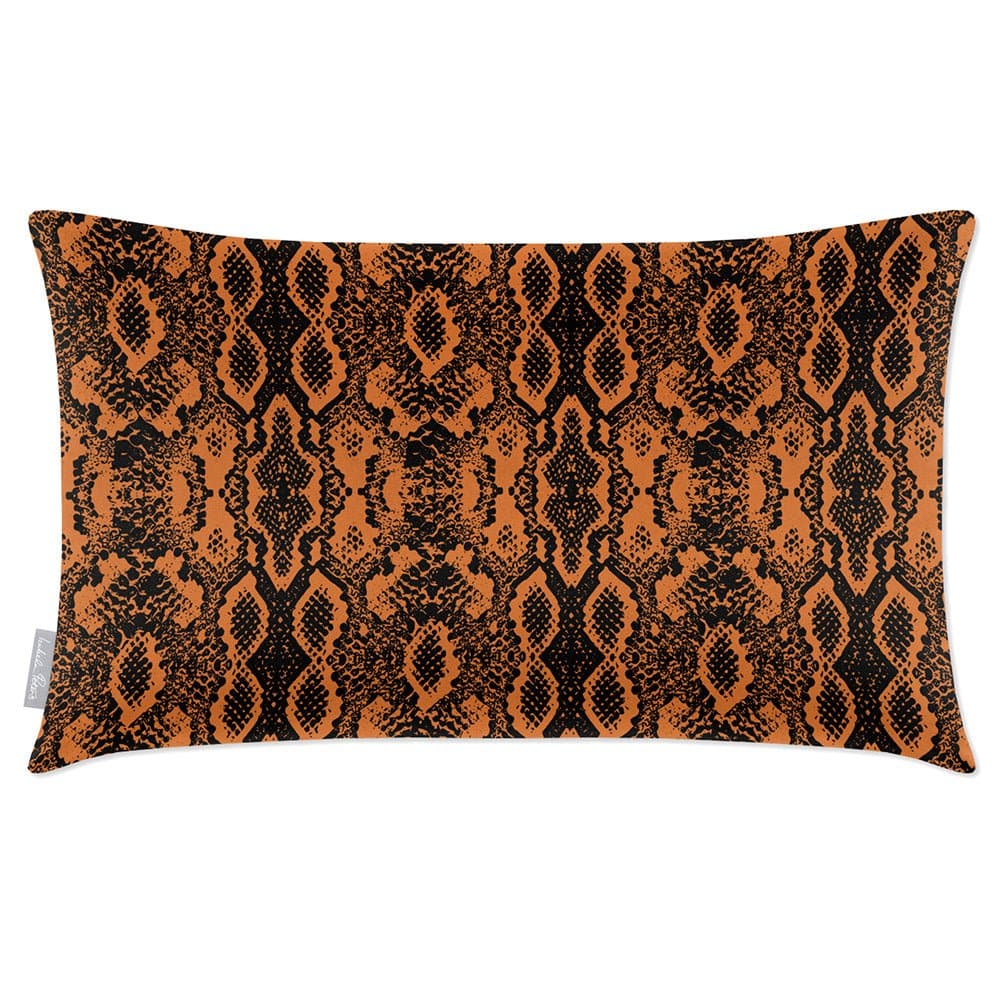 Luxury Eco-Friendly Velvet Rectangle Cushion - Exotic Snake  IzabelaPeters Orange 50 x 30 cm 