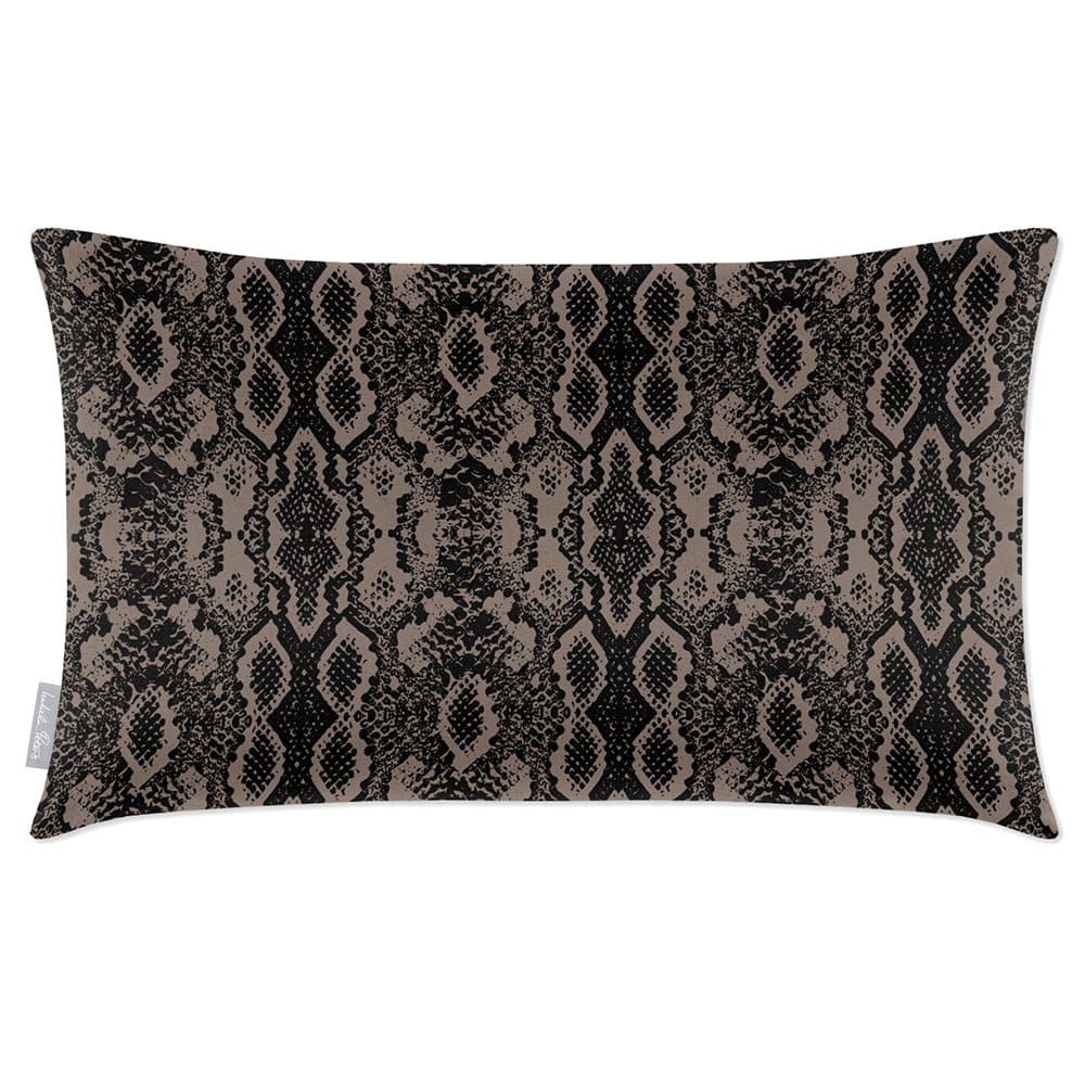 Luxury Eco-Friendly Velvet Rectangle Cushion - Exotic Snake  IzabelaPeters Dovedale Stone 50 x 30 cm 