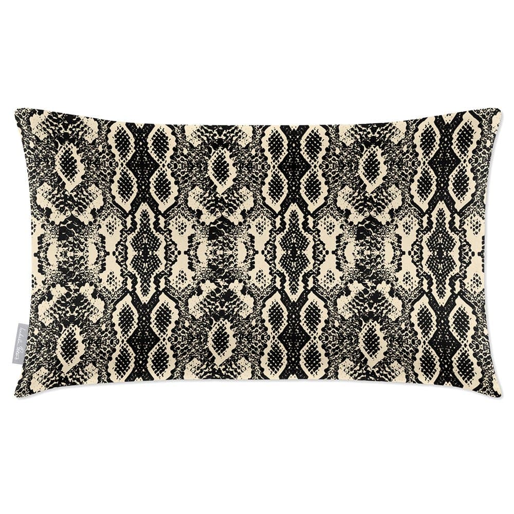 Luxury Eco-Friendly Velvet Rectangle Cushion - Exotic Snake  IzabelaPeters Cream 50 x 30 cm 