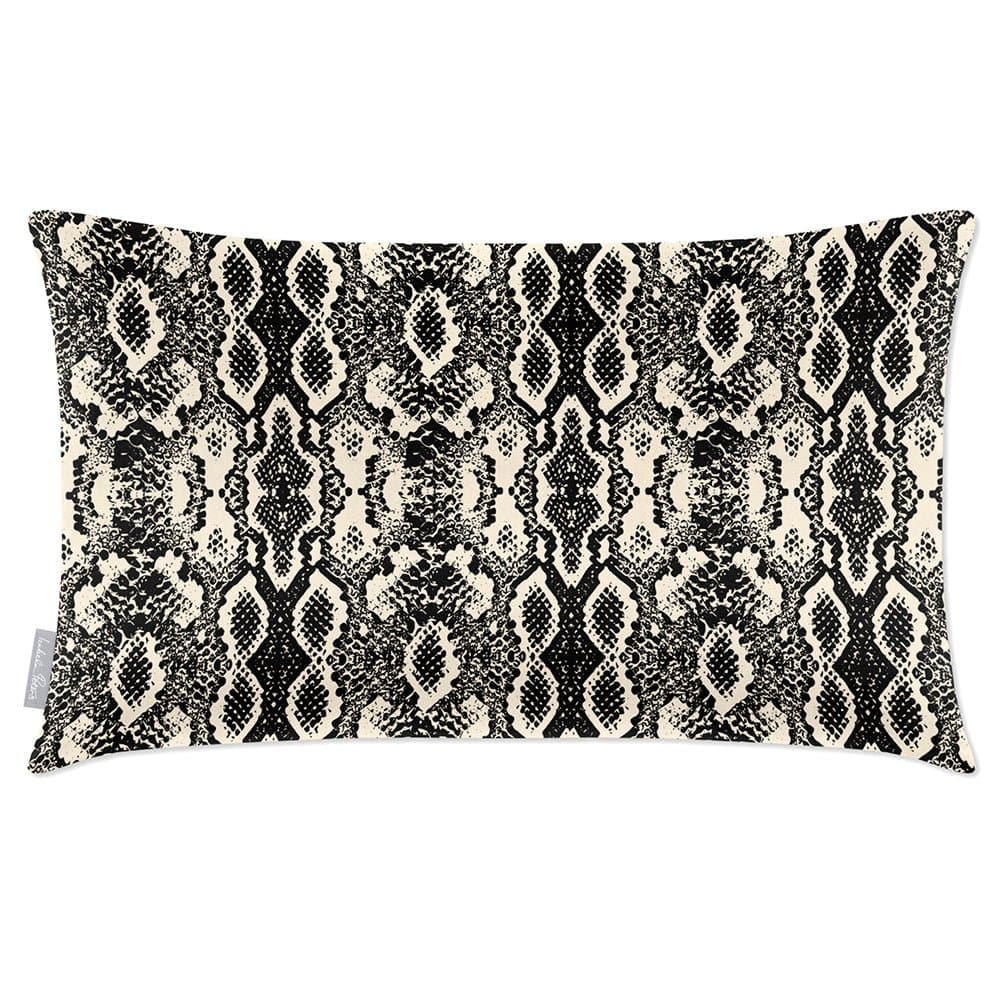Luxury Eco-Friendly Velvet Rectangle Cushion - Exotic Snake  IzabelaPeters Ivory Cream 50 x 30 cm 