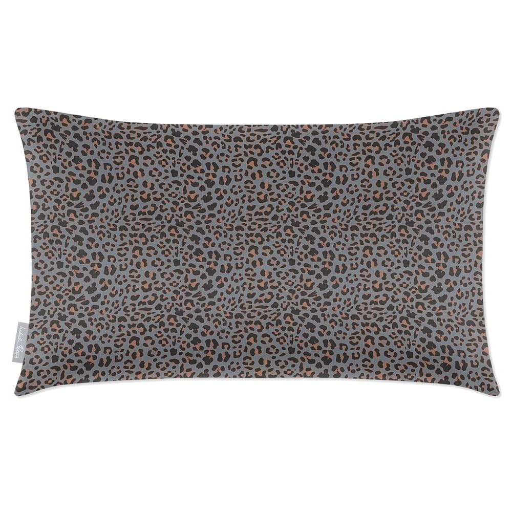 Luxury Eco-Friendly Velvet Rectangle Cushion - Leopard Print  IzabelaPeters French Grey 50 x 30 cm 