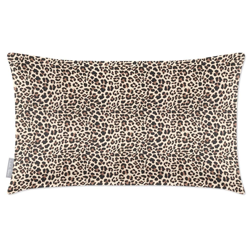 Luxury Eco-Friendly Velvet Rectangle Cushion - Leopard Print  IzabelaPeters Ivory Cream 50 x 30 cm 