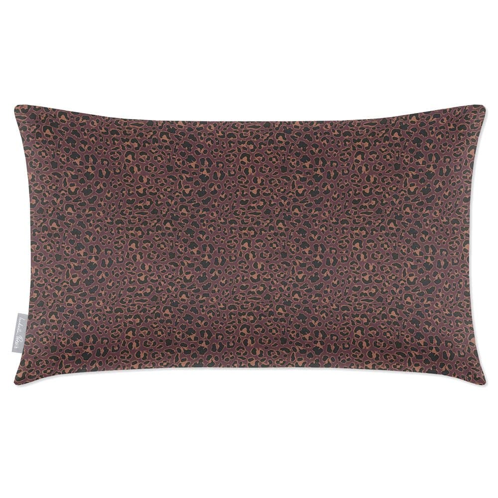 Luxury Eco-Friendly Velvet Rectangle Cushion - Leopard Print  IzabelaPeters Italian Grape 50 x 30 cm 