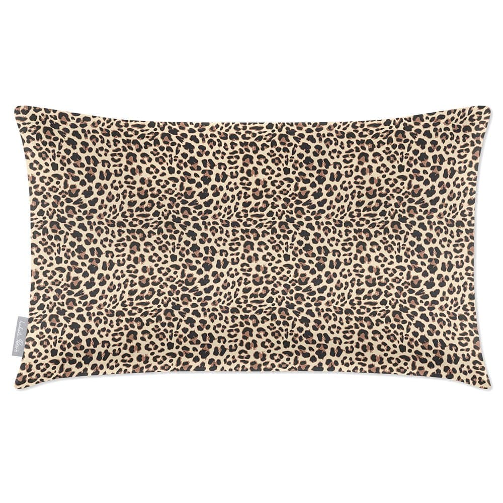 Luxury Eco-Friendly Velvet Rectangle Cushion - Leopard Print  IzabelaPeters Cream 50 x 30 cm 