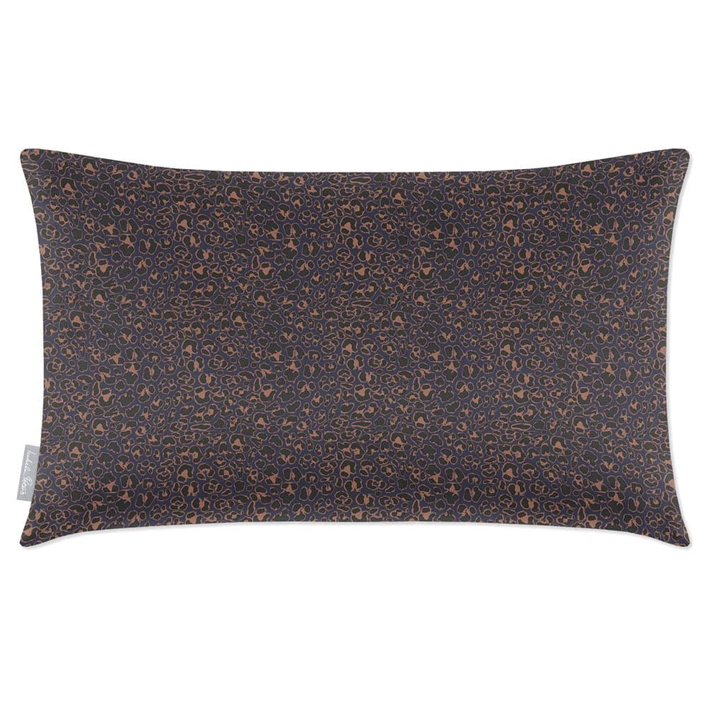 Luxury Eco-Friendly Velvet Rectangle Cushion - Leopard Print  IzabelaPeters Graphite 50 x 30 cm 