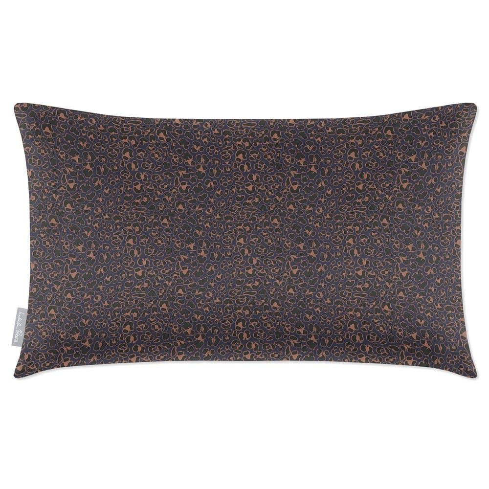 Luxury Eco-Friendly Velvet Rectangle Cushion - Leopard Print  IzabelaPeters Graphite 50 x 30 cm 