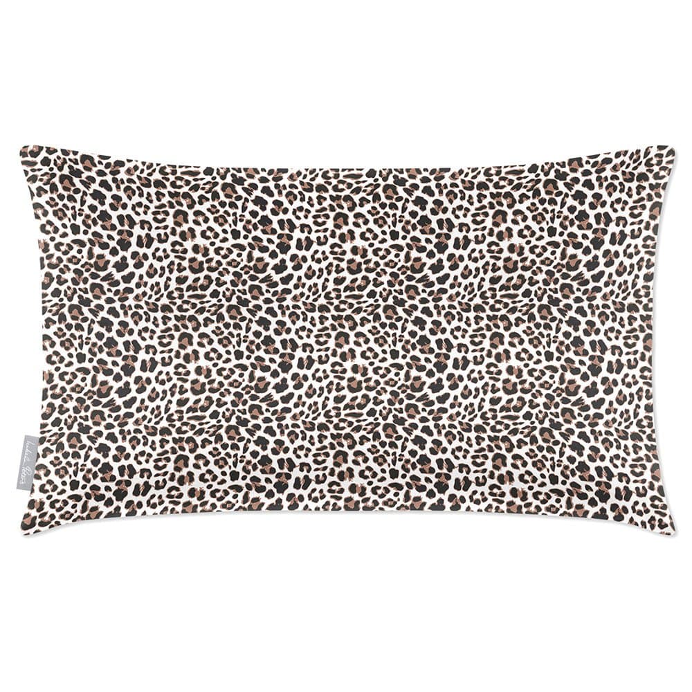 Luxury Eco-Friendly Velvet Rectangle Cushion - Leopard Print  IzabelaPeters White 50 x 30 cm 