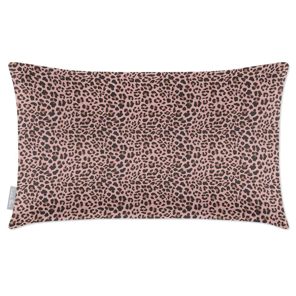Luxury Eco-Friendly Velvet Rectangle Cushion - Leopard Print  IzabelaPeters Rosewater 50 x 30 cm 