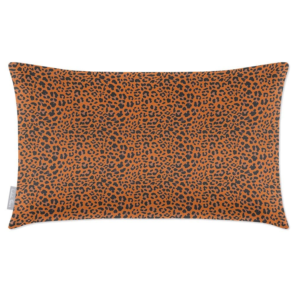 Luxury Eco-Friendly Velvet Rectangle Cushion - Leopard Print  IzabelaPeters Orange 50 x 30 cm 