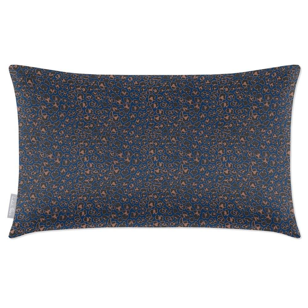Luxury Eco-Friendly Velvet Rectangle Cushion - Leopard Print  IzabelaPeters Estate Blue 50 x 30 cm 