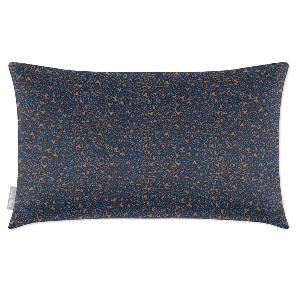 Luxury Eco-Friendly Velvet Rectangle Cushion - Leopard Print  IzabelaPeters Estate Blue 50 x 30 cm 