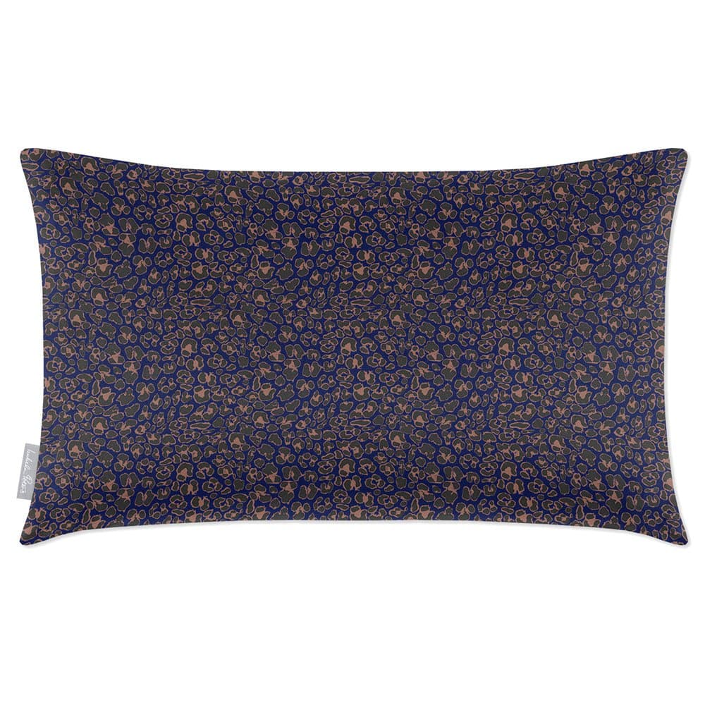 Luxury Eco-Friendly Velvet Rectangle Cushion - Leopard Print  IzabelaPeters Midnight 50 x 30 cm 