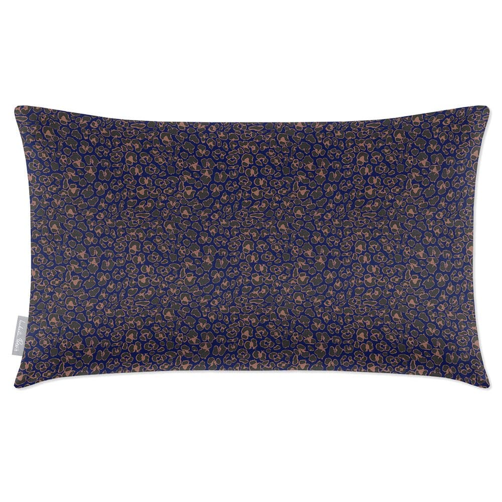 Luxury Eco-Friendly Velvet Rectangle Cushion - Leopard Print  IzabelaPeters Midnight 50 x 30 cm 