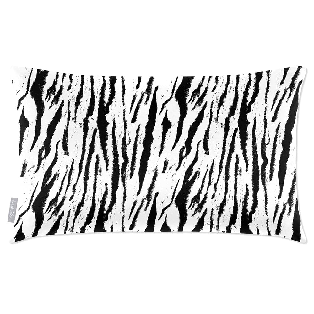 Luxury Eco-Friendly Velvet Rectangle Cushion - Tiger Print  IzabelaPeters Black And White 50 x 30 cm 