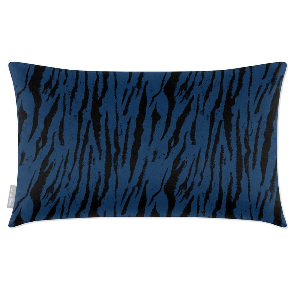 Luxury Eco-Friendly Velvet Rectangle Cushion - Tiger Print  IzabelaPeters Estate Blue 50 x 30 cm 