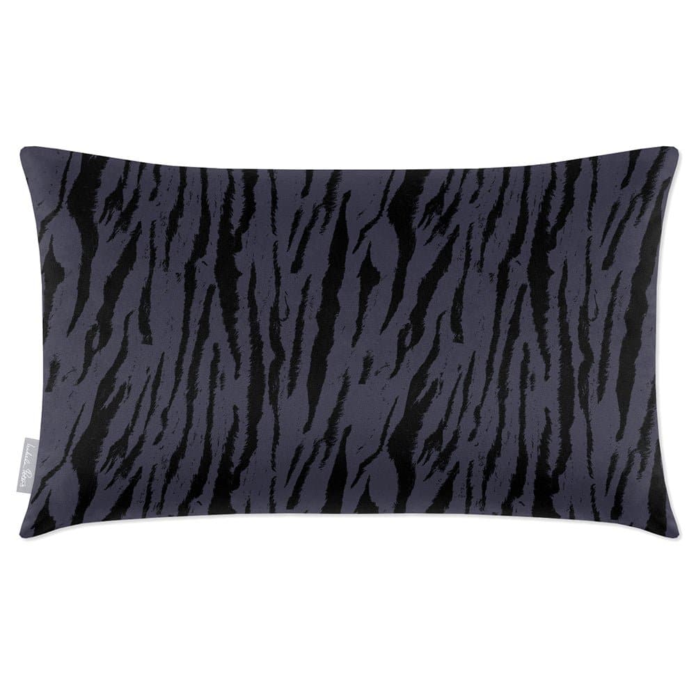 Luxury Eco-Friendly Velvet Rectangle Cushion - Tiger Print  IzabelaPeters Graphite 50 x 30 cm 