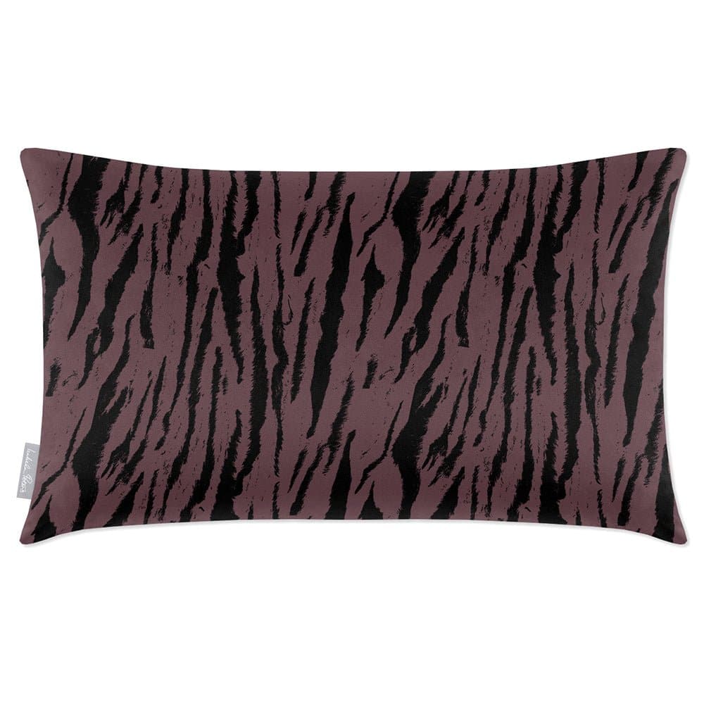 Luxury Eco-Friendly Velvet Rectangle Cushion - Tiger Print  IzabelaPeters Italian Grape 50 x 30 cm 