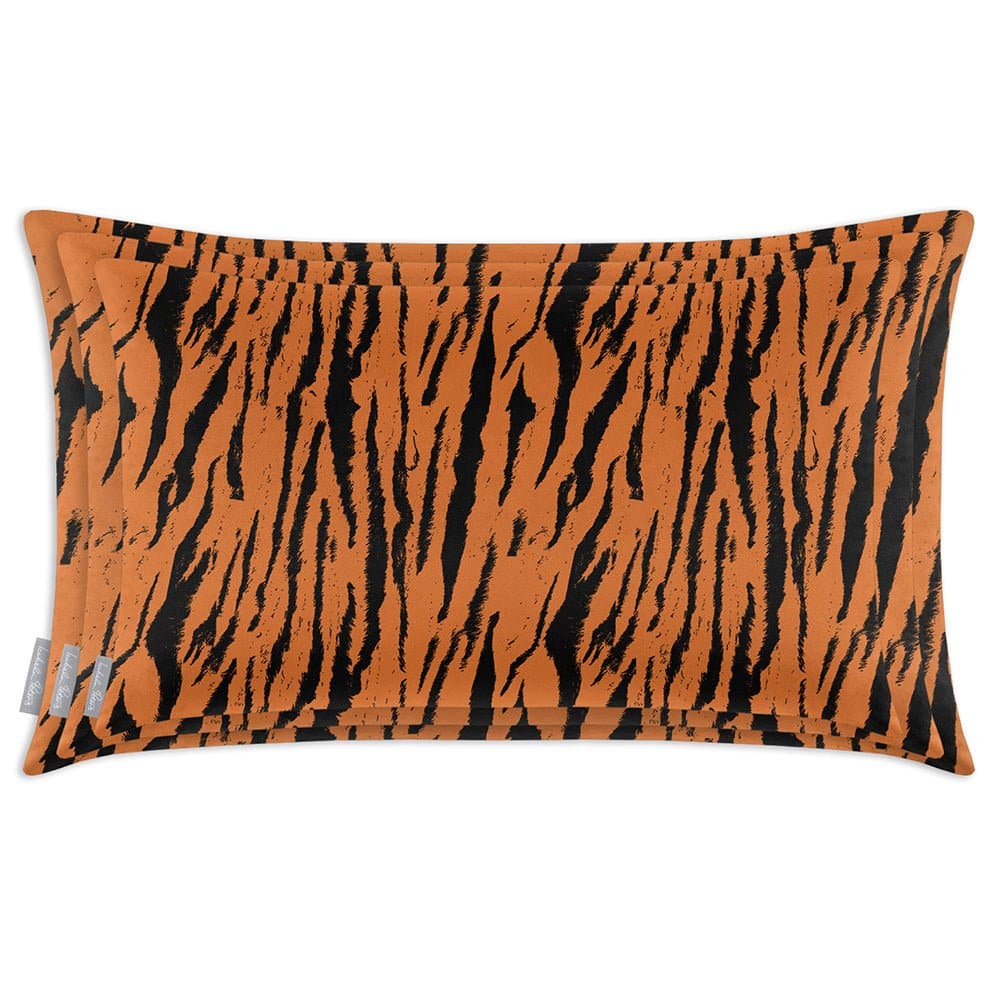 Luxury Eco-Friendly Velvet Rectangle Cushion - Tiger Print  IzabelaPeters   