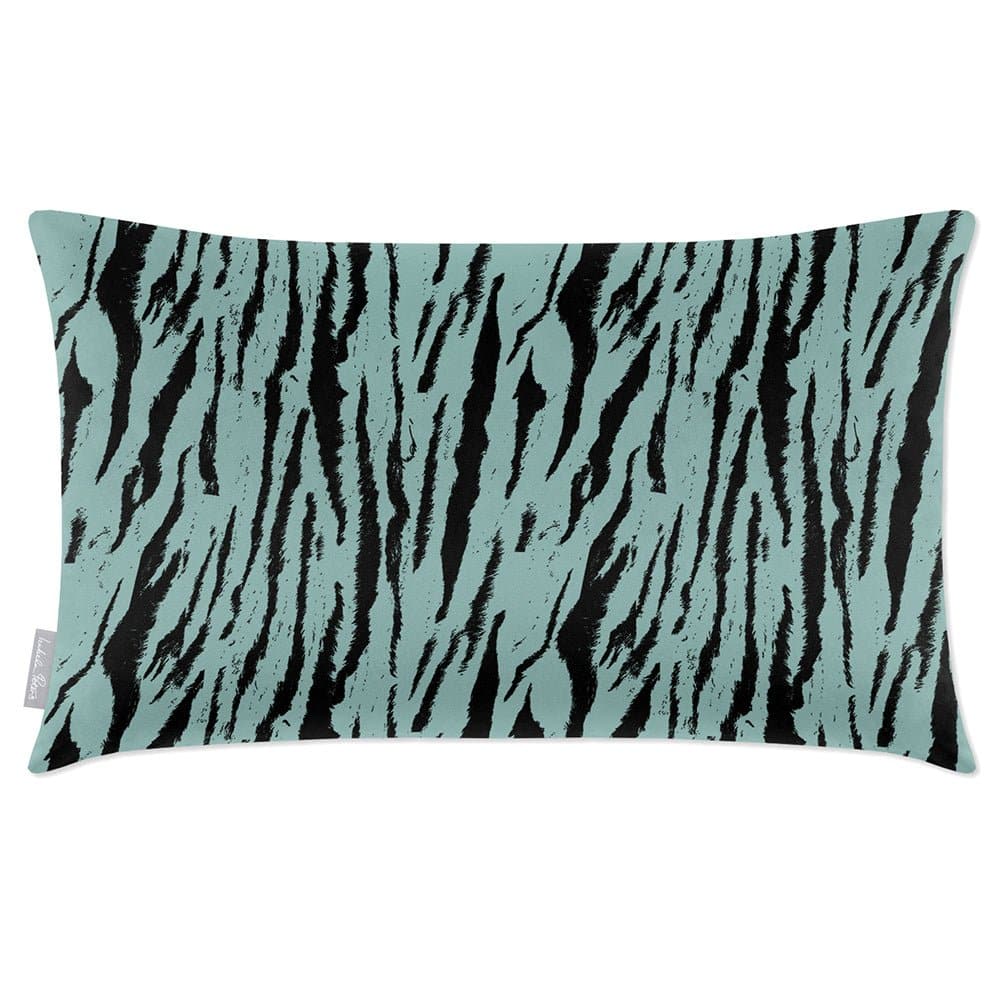 Luxury Eco-Friendly Velvet Rectangle Cushion - Tiger Print  IzabelaPeters Blue Surf 50 x 30 cm 