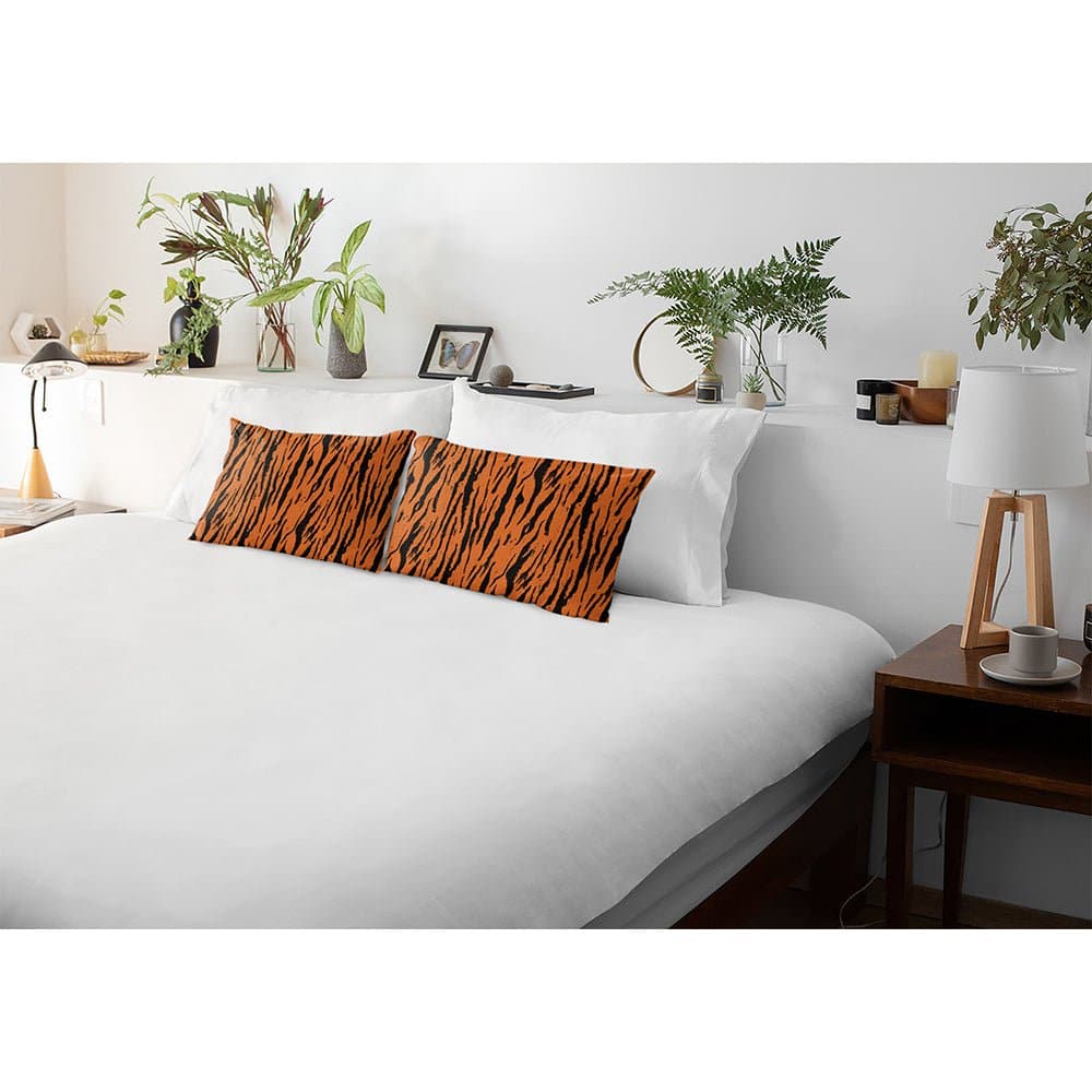 Luxury Eco-Friendly Velvet Rectangle Cushion - Tiger Print  IzabelaPeters   