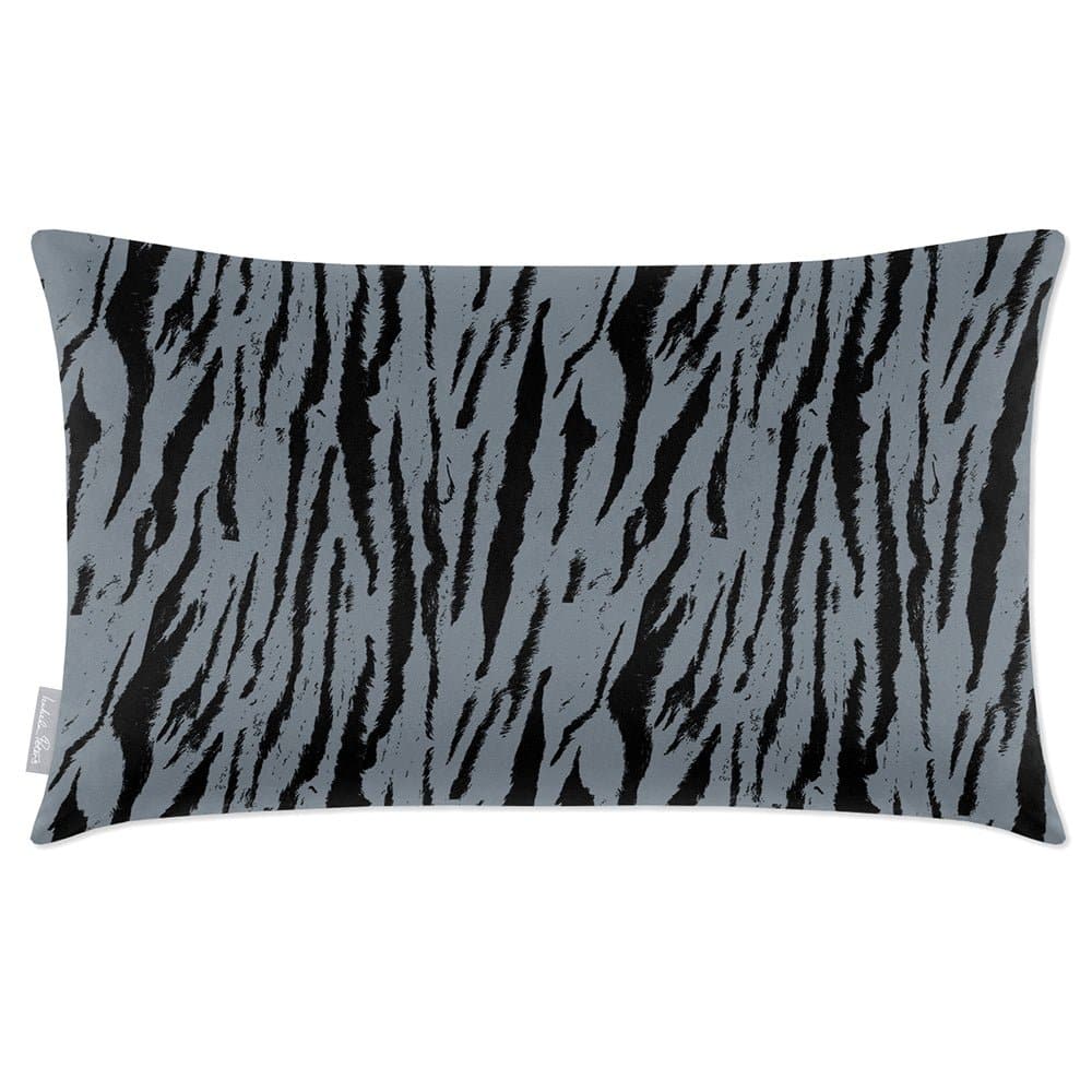 Luxury Eco-Friendly Velvet Rectangle Cushion - Tiger Print  IzabelaPeters French Grey 50 x 30 cm 