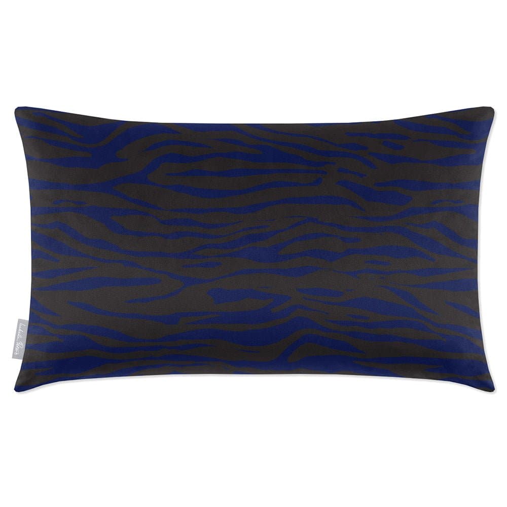 Luxury Eco-Friendly Velvet Rectangle Cushion - Zebra Print  IzabelaPeters Midnight 50 x 30 cm 
