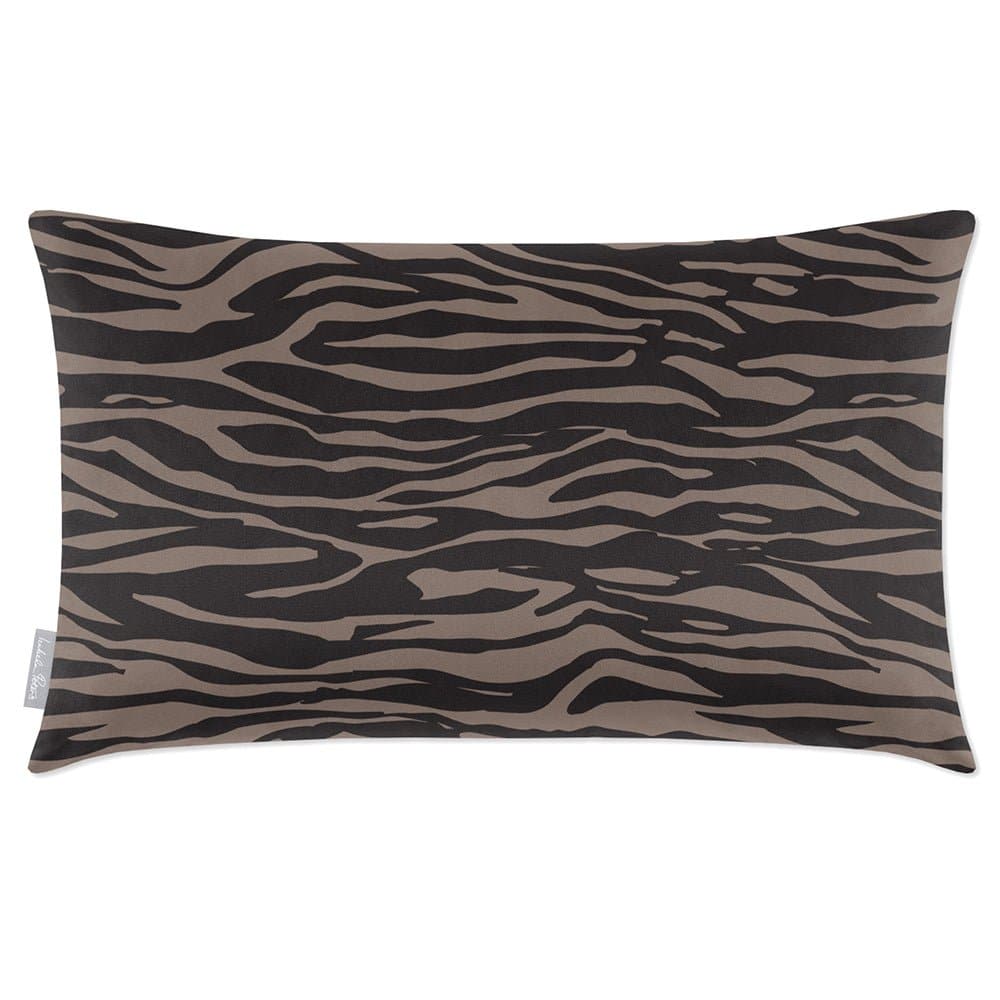Luxury Eco-Friendly Velvet Rectangle Cushion - Zebra Print  IzabelaPeters Dovedale Stone 50 x 30 cm 