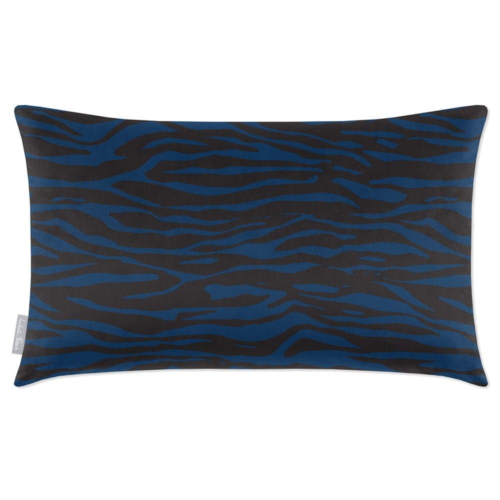 Luxury Eco-Friendly Velvet Rectangle Cushion - Zebra Print  IzabelaPeters Estate Blue 50 x 30 cm 
