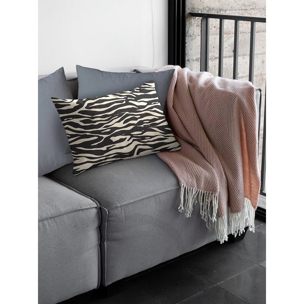 Luxury Eco-Friendly Velvet Rectangle Cushion - Zebra Print  IzabelaPeters   